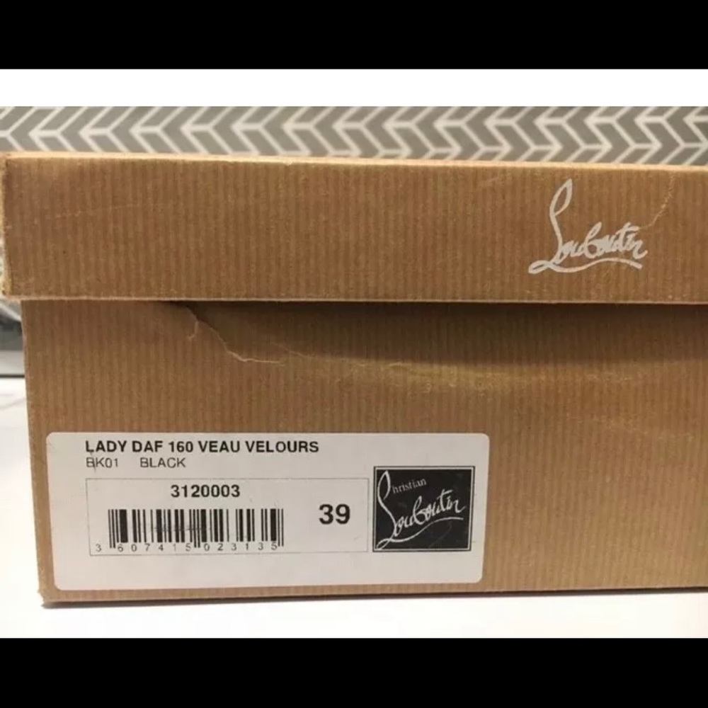 CHRISTIAN LOUBOUTIN BLK LADY VELOUR PUMPS - Picture 8 of 14